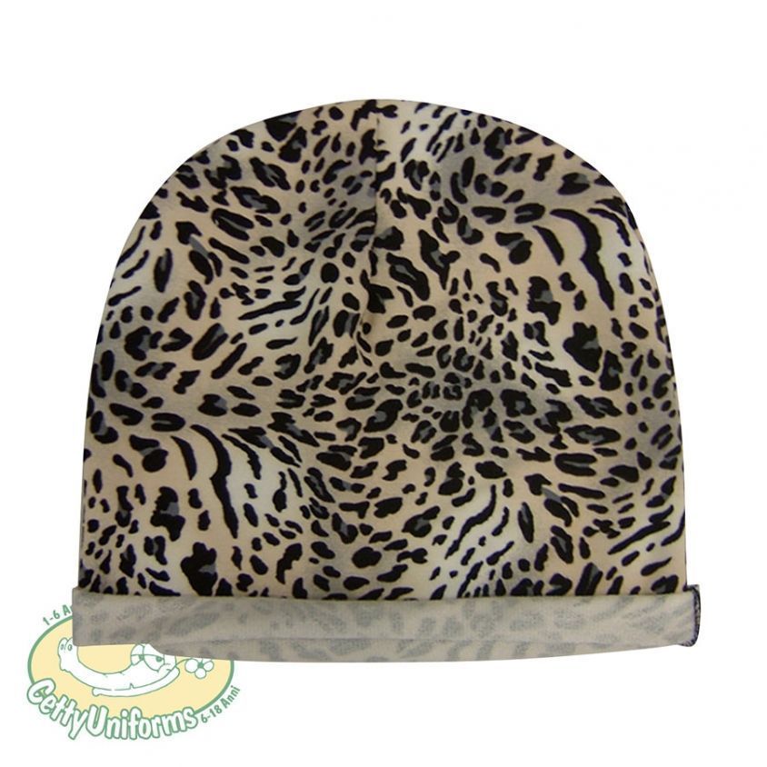 Cuffia Berretto fantasia animalier leopardo in cotone misto viscosa